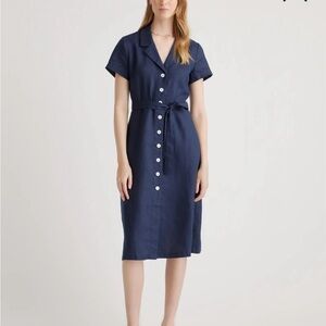 Quince Linen Button Front Dress NWT